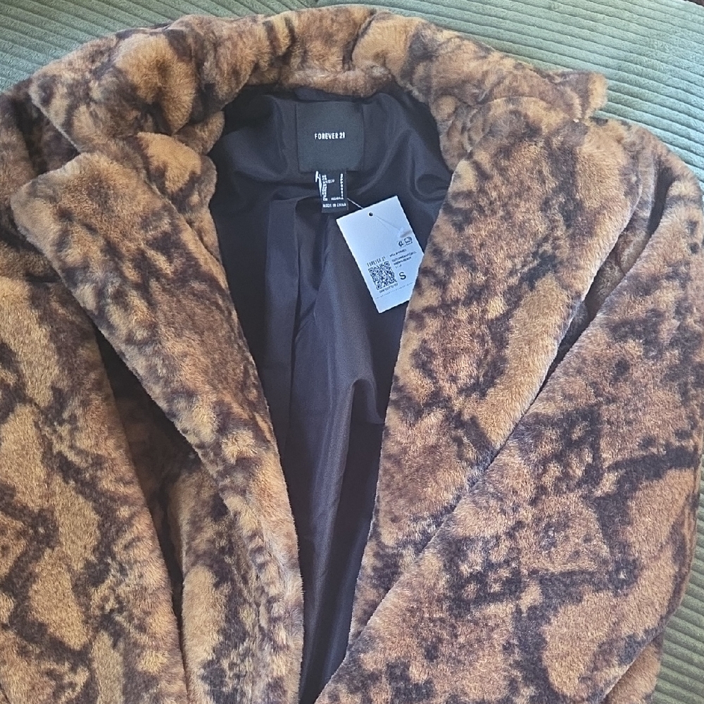 Leopard Print Faux Fur Coat